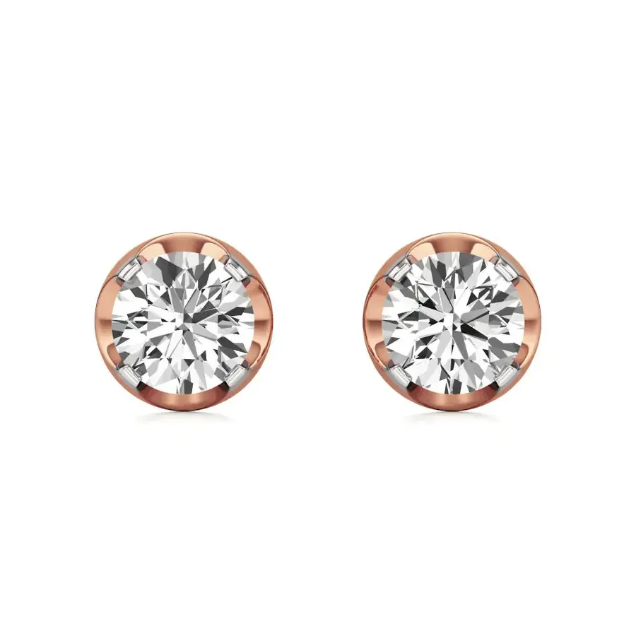 Firn Round Solitaire Earrings, 0.5 ct