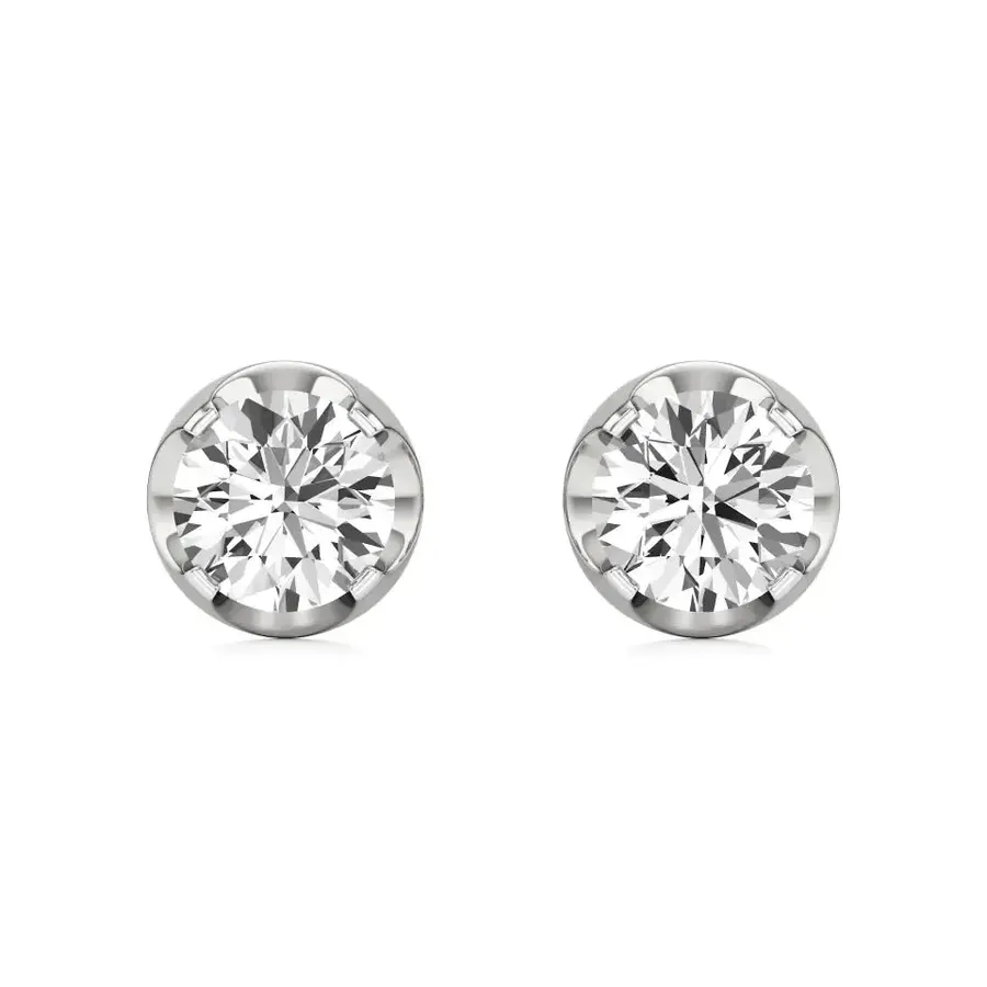 Firn Round Solitaire Earrings, 0.5 ct