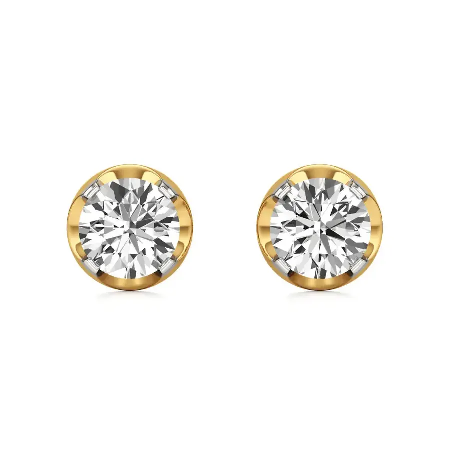 Firn Round Solitaire Earrings, 0.5 ct