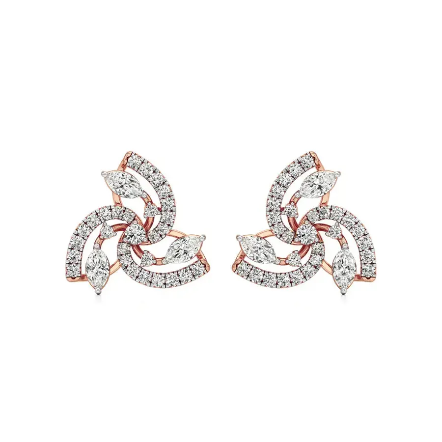 Rime Round Cluster Halo Earrings, 1.16 ct