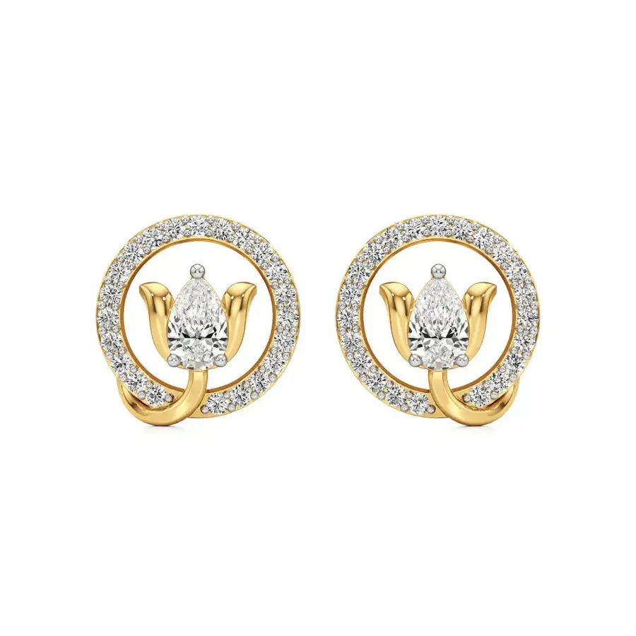 Firn Round Cluster Stud Earrings, 1 ct