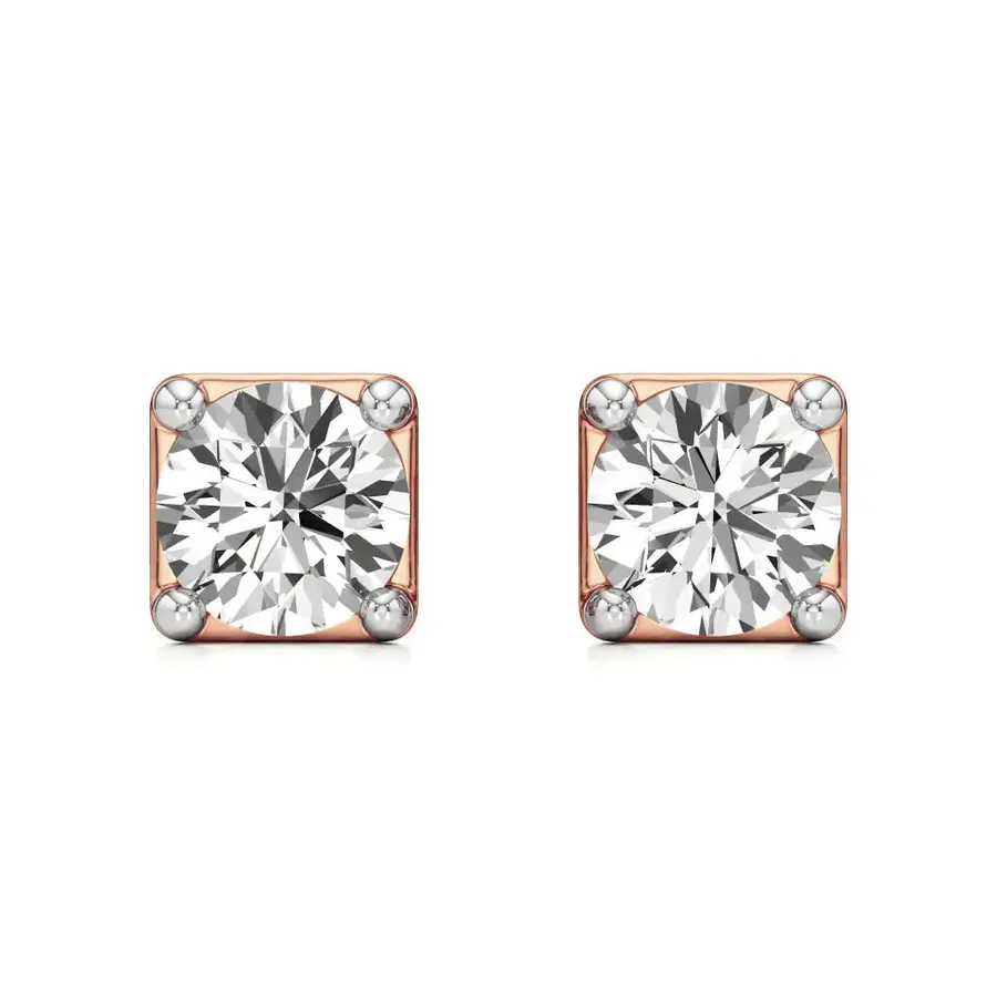 Firn Round Four-Prong Stud Earrings, 0.4 ct