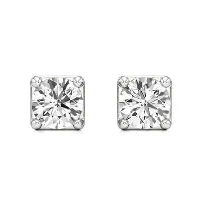 Firn Round Four-Prong Stud Earrings, 0.4 ct