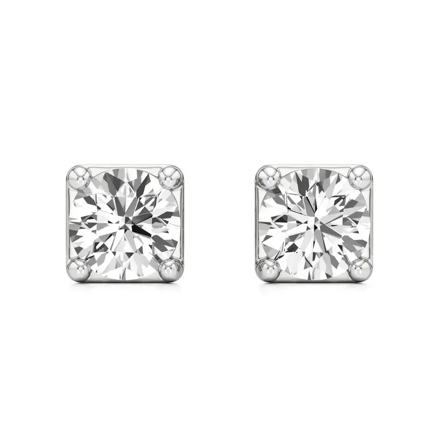 Firn Round Four-Prong Stud Earrings, 0.4 ct