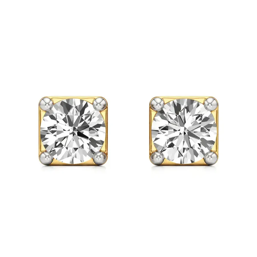 Firn Round Four-Prong Stud Earrings, 0.4 ct