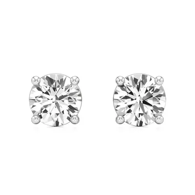 Firn Round Four-Prong Stud Earrings, 0.4 ct