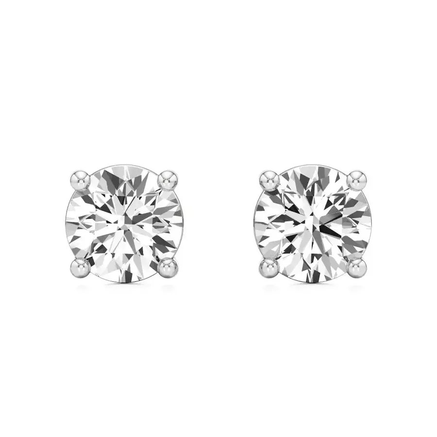 Firn Round Four-Prong Stud Earrings, 0.4 ct