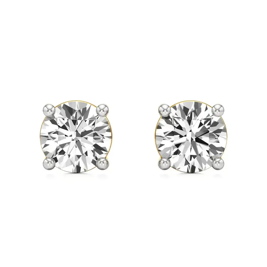 Firn Round Four-Prong Stud Earrings, 0.4 ct