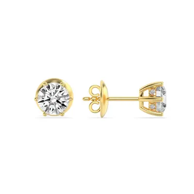 Firn Round Cluster Stud Earrings, 2.22 ct