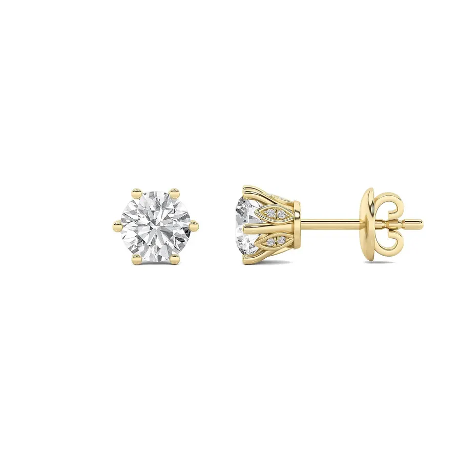 Firn Round Cluster Stud Earrings, 2.12 ct