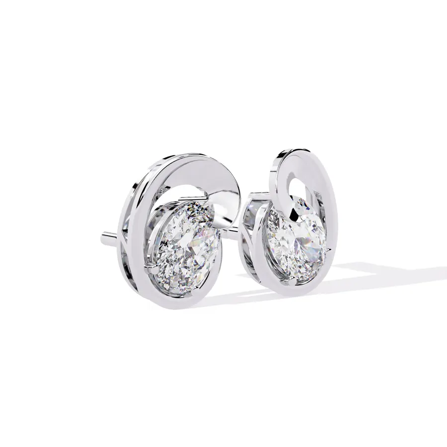 Firn Oval Stud Earrings