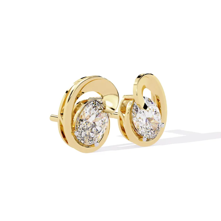 Firn Oval Stud Earrings