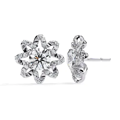 Firn Round Starburst Stud Earrings
