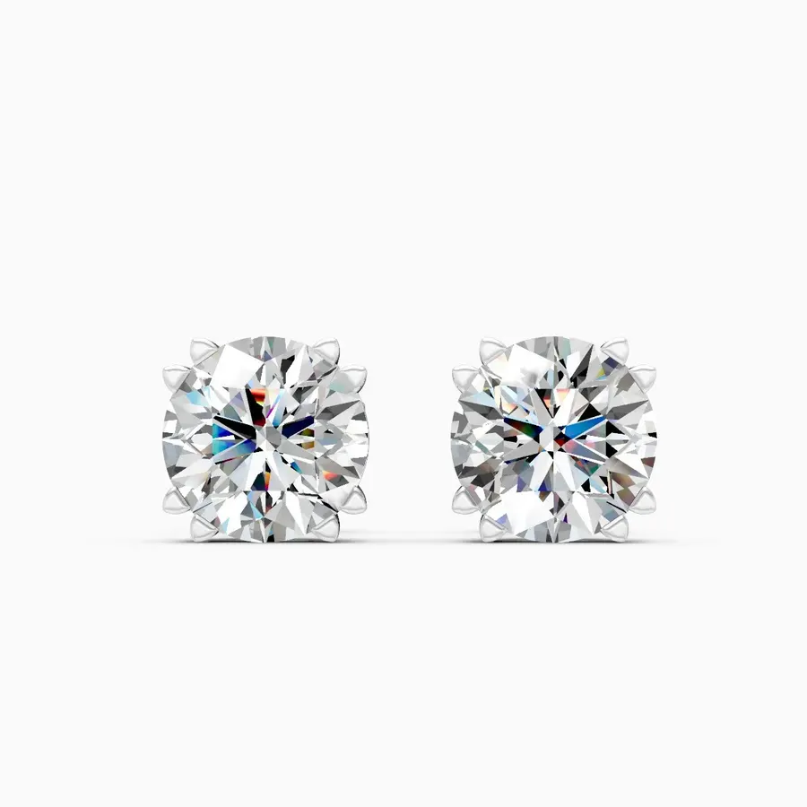 Firn Solitaire Stud Earrings, 2.52 ct