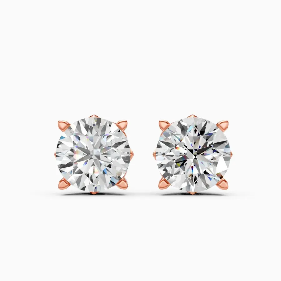 Firn Solitaire Stud Earrings, 4.04 ct