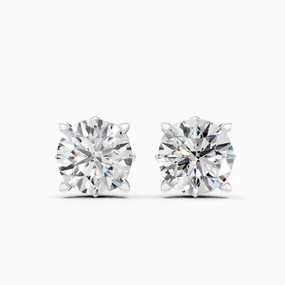 Firn Solitaire Stud Earrings, 4.04 ct