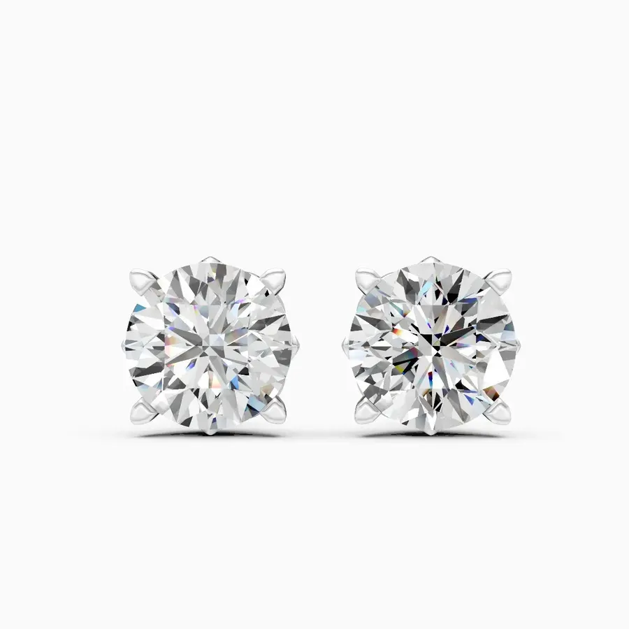 Firn Solitaire Stud Earrings, 4.04 ct