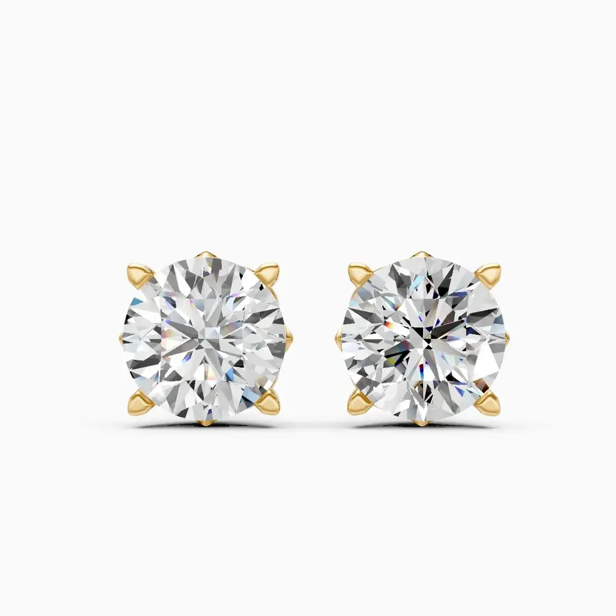 Firn Solitaire Stud Earrings, 4.04 ct