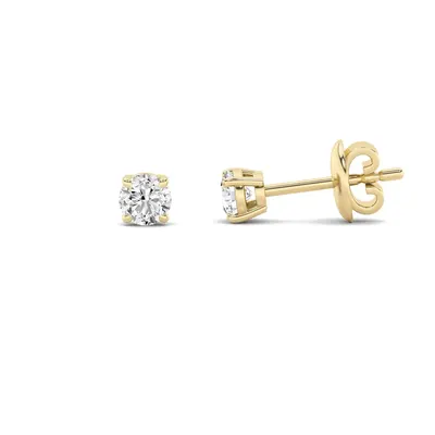Firn Round Four-Prong Stud Earrings, 0.6 ct