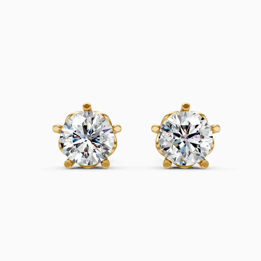 Firn Solitaire Stud Earrings, 0.46 ct