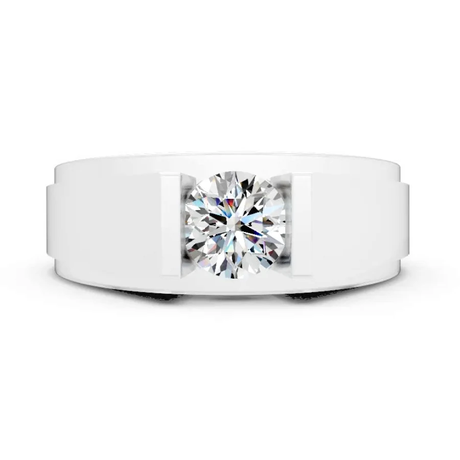 Bezel set men's ring