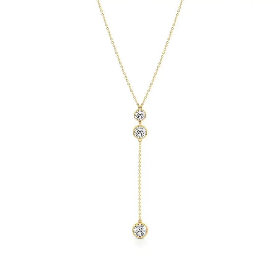 Firn Round Bezel Halo Necklace