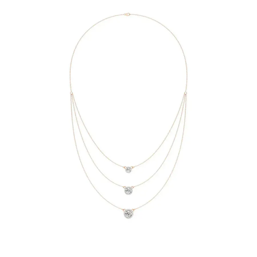 Rime Round Chain Halo Necklace