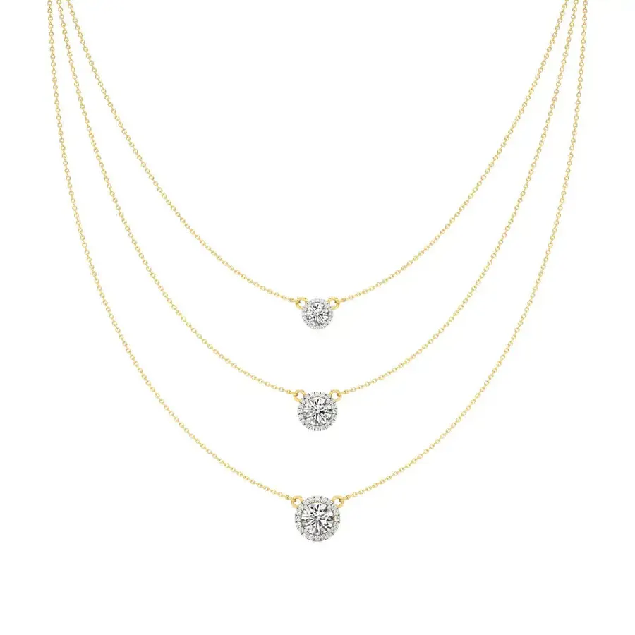 Rime Round Chain Halo Necklace