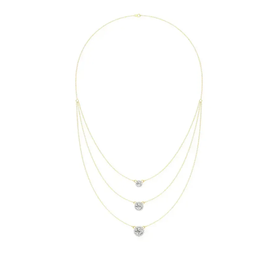 Rime Round Chain Halo Necklace
