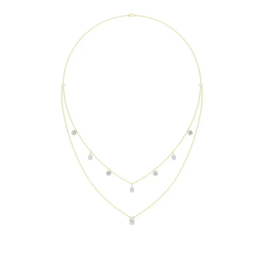 Firn Round Halo Necklace, 2.4 ct