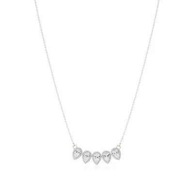 Rime Pear Halo Necklace