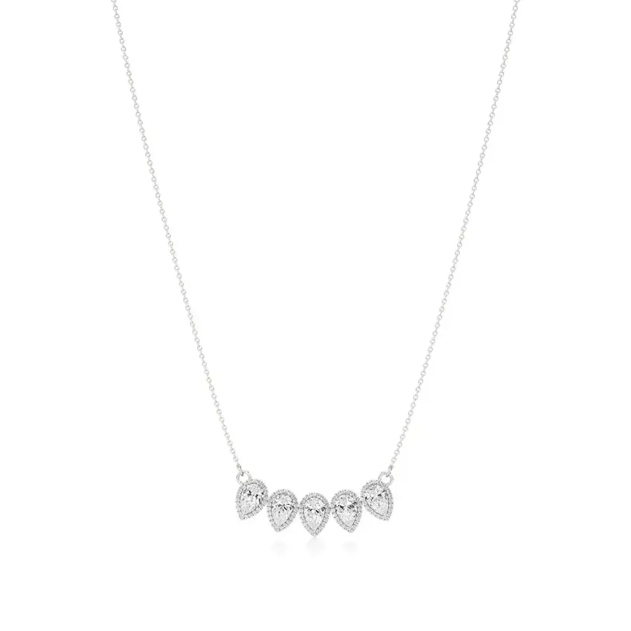 Rime Pear Halo Necklace