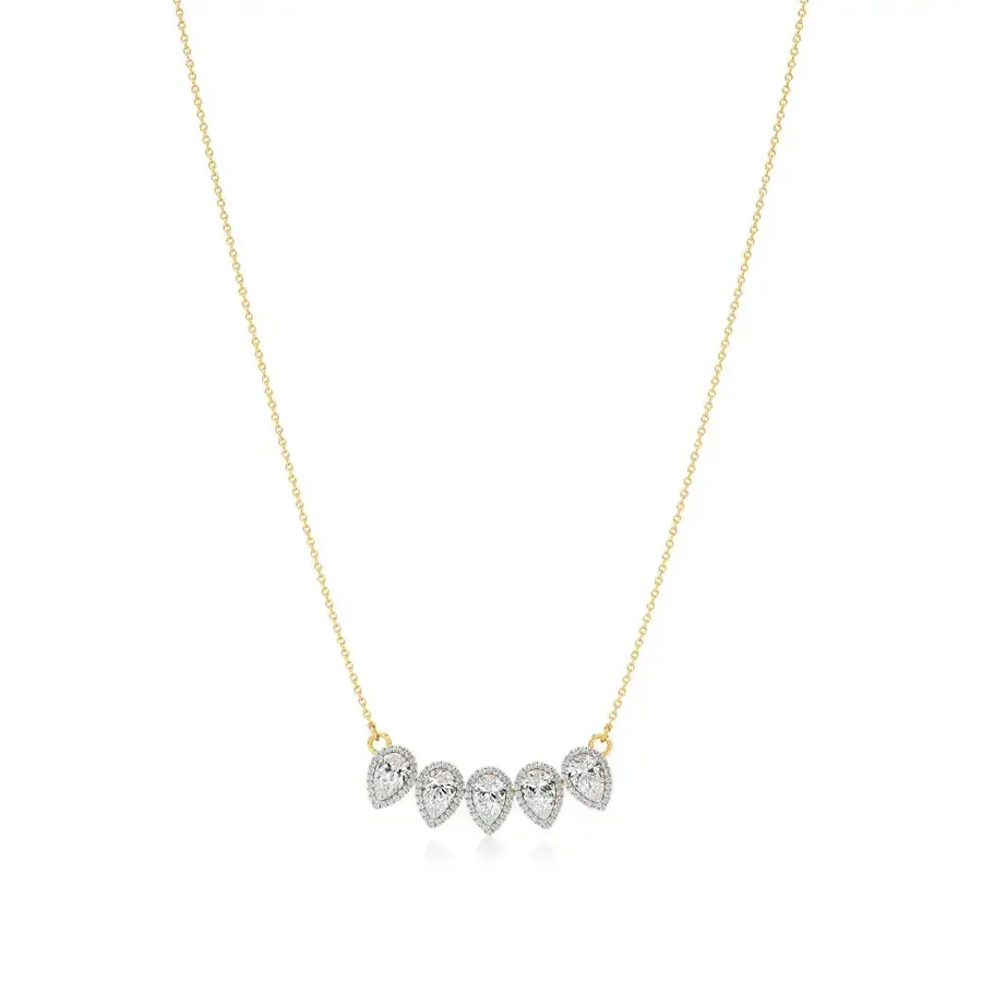 Rime Pear Halo Necklace