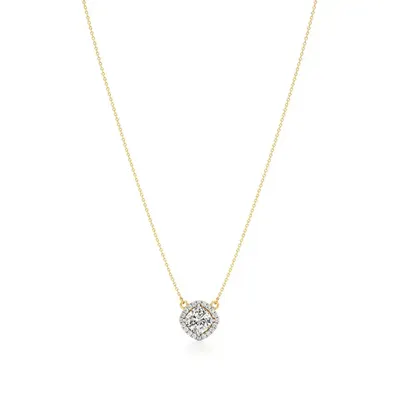 Rime Cushion Solitaire Necklace