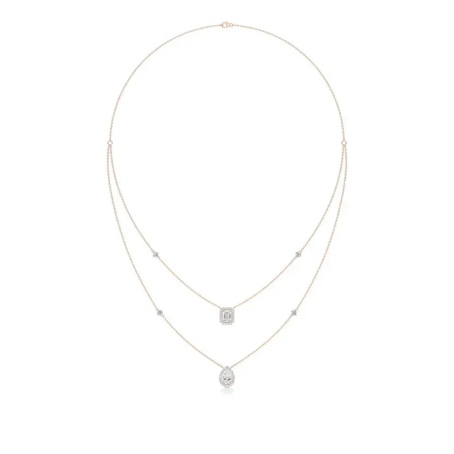Rime Emerald Halo Necklace