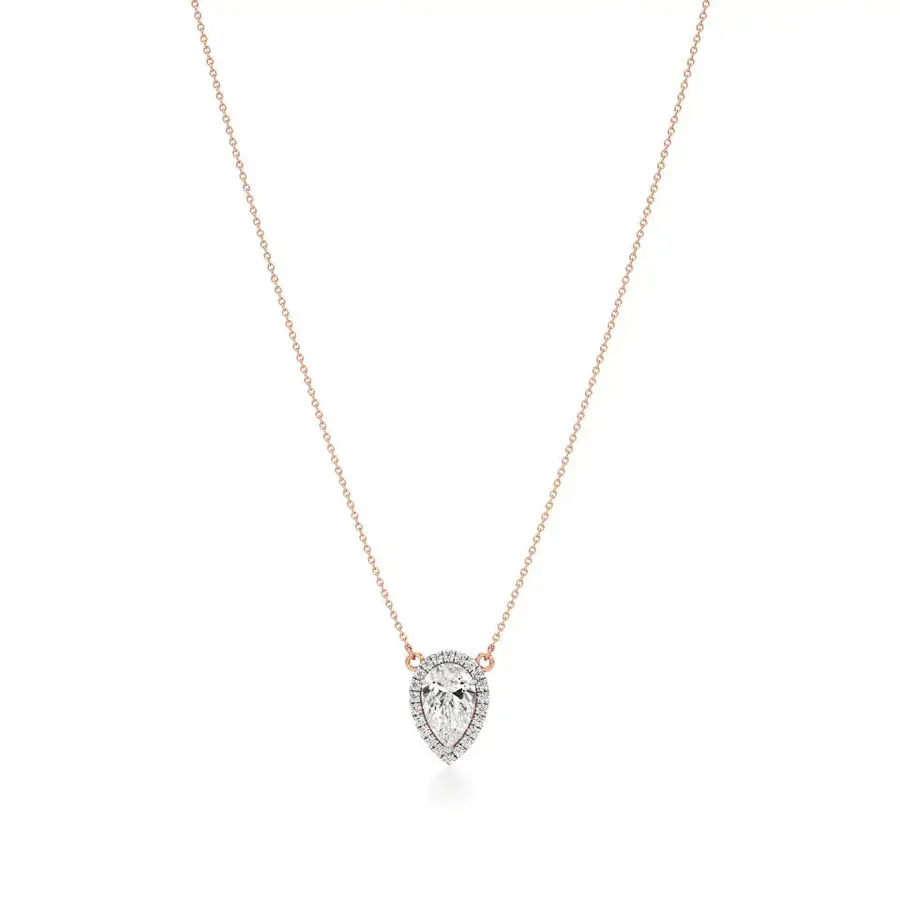 Rime Pear Solitaire Necklace