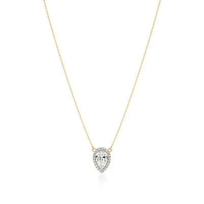 Rime Pear Solitaire Necklace
