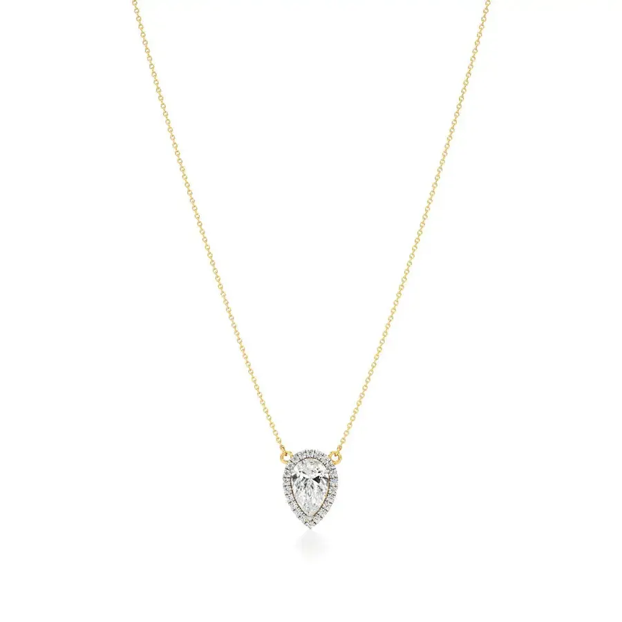 Rime Pear Solitaire Necklace