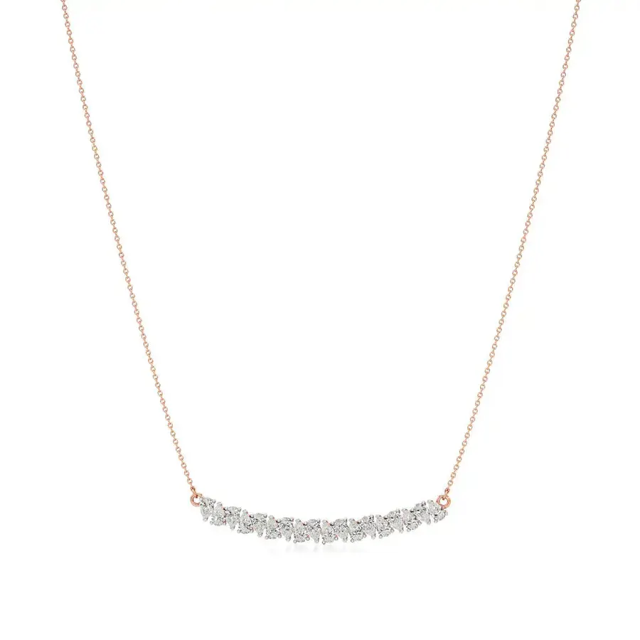 Firn Pear Bar Necklace, 2.7 ct