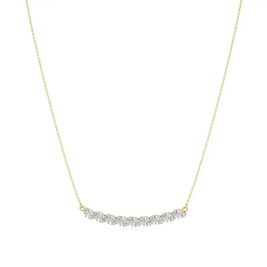 Firn Pear Bar Necklace, 2.7 ct