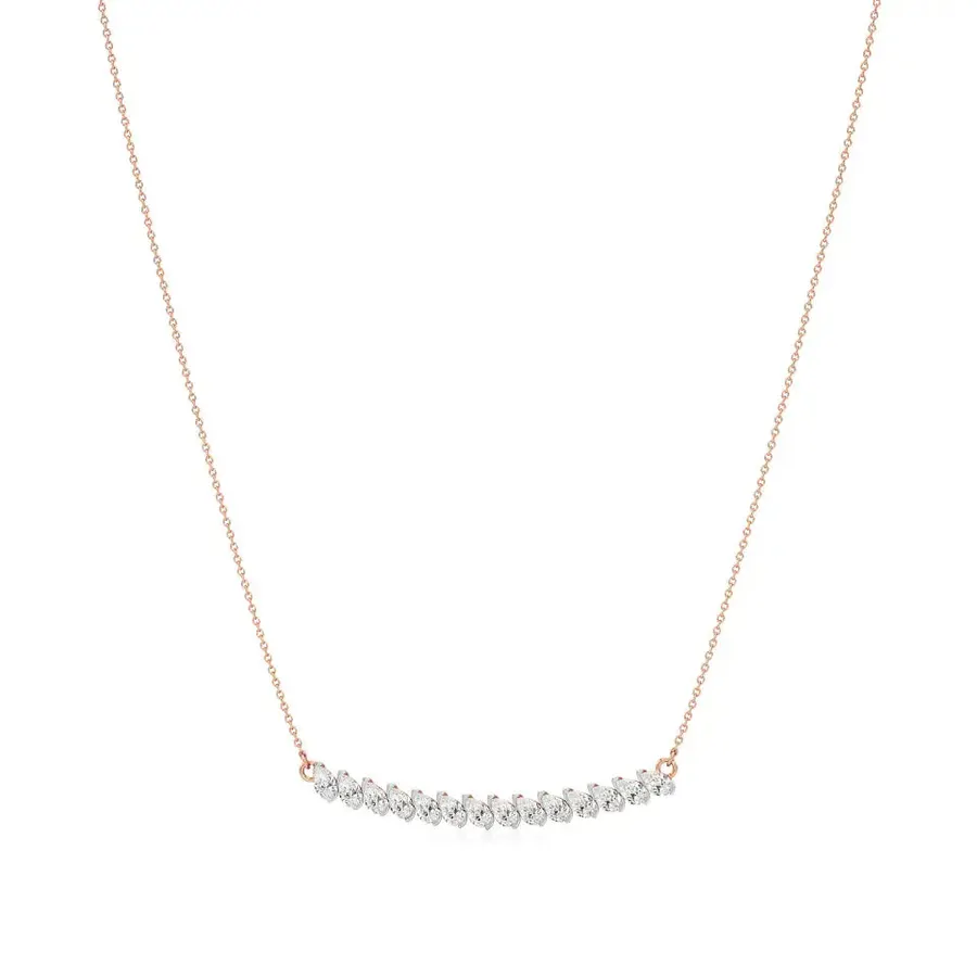 Firn Pear Bar Necklace, 2.1 ct