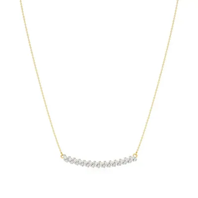 Firn Pear Bar Necklace, 2.1 ct