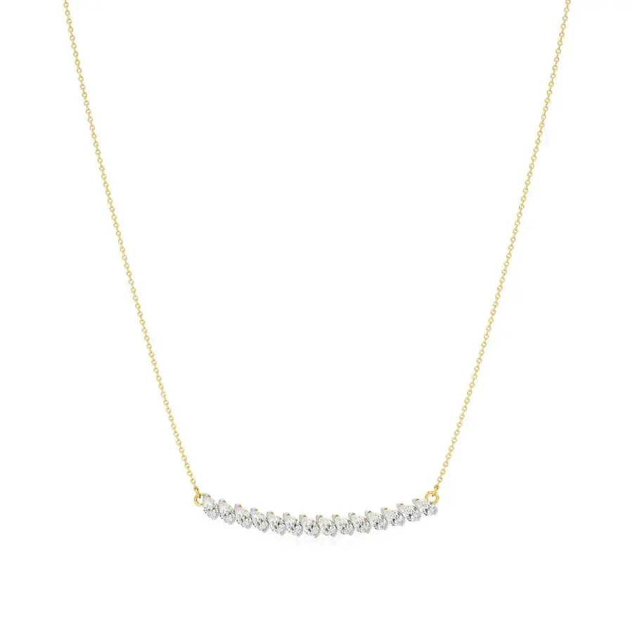 Firn Pear Bar Necklace, 2.1 ct