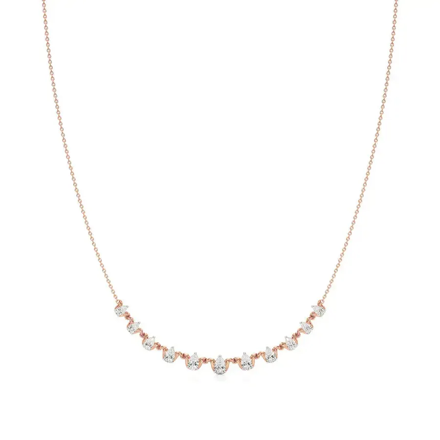 Firn Pear Halo Necklace