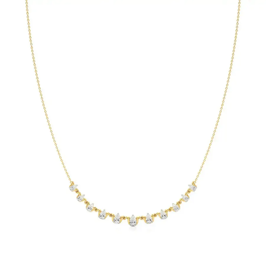Firn Pear Halo Necklace