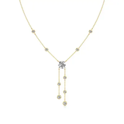 Firn Round Halo Necklace, 3.35 ct