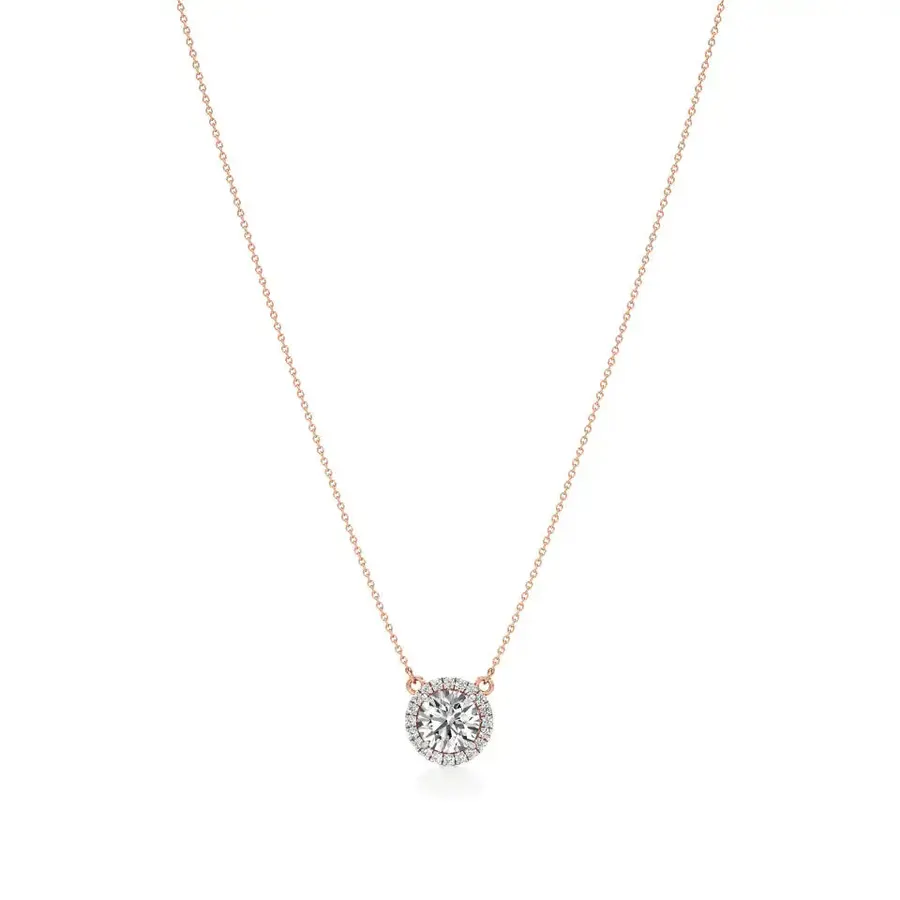Rime Round Solitaire Necklace