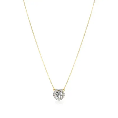 Rime Round Solitaire Necklace