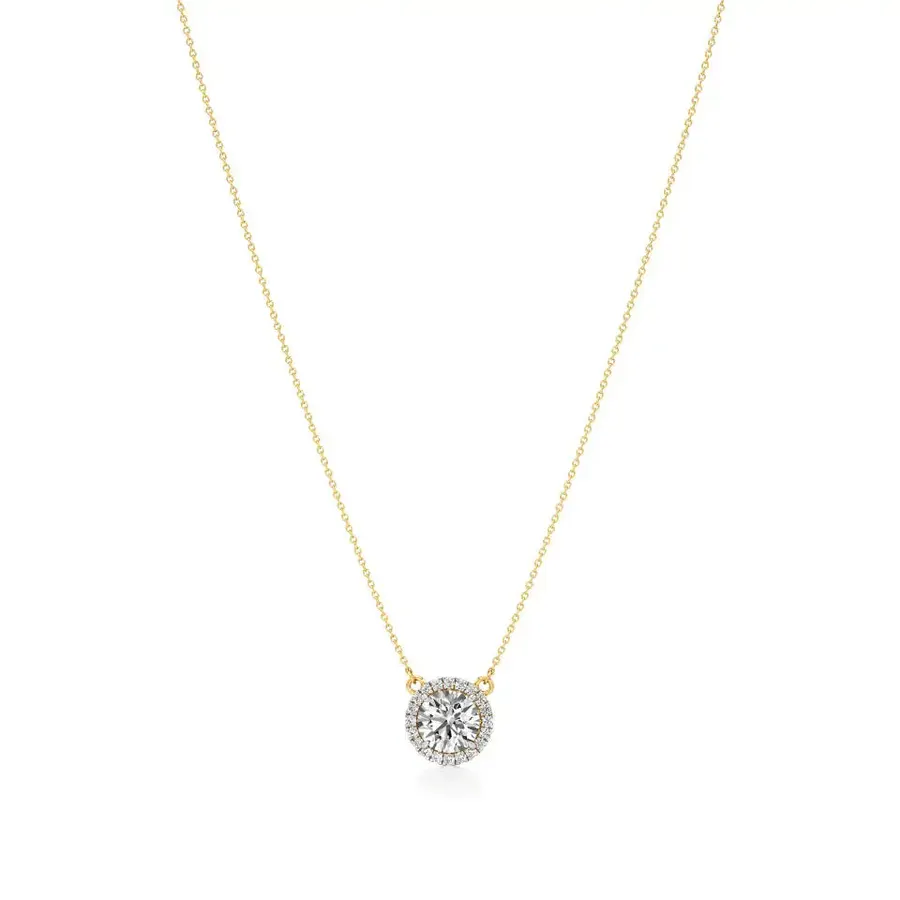 Rime Round Solitaire Necklace