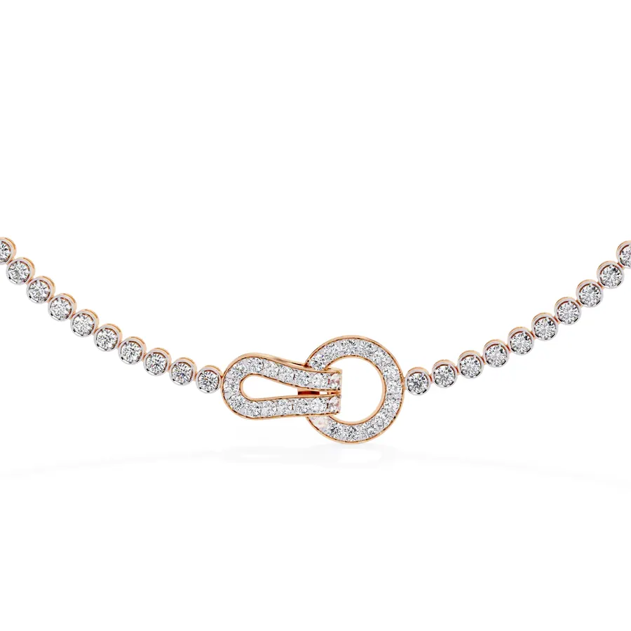 Lattice Round Elegant Tennis Necklace